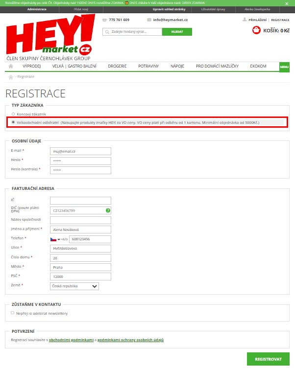 registrace vo